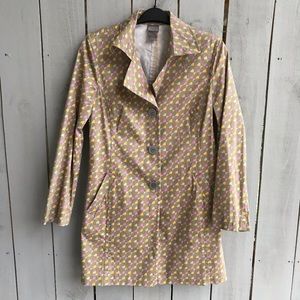 Sigrid Olsen Beige Jacket with Pink and Yellow Geometric Print